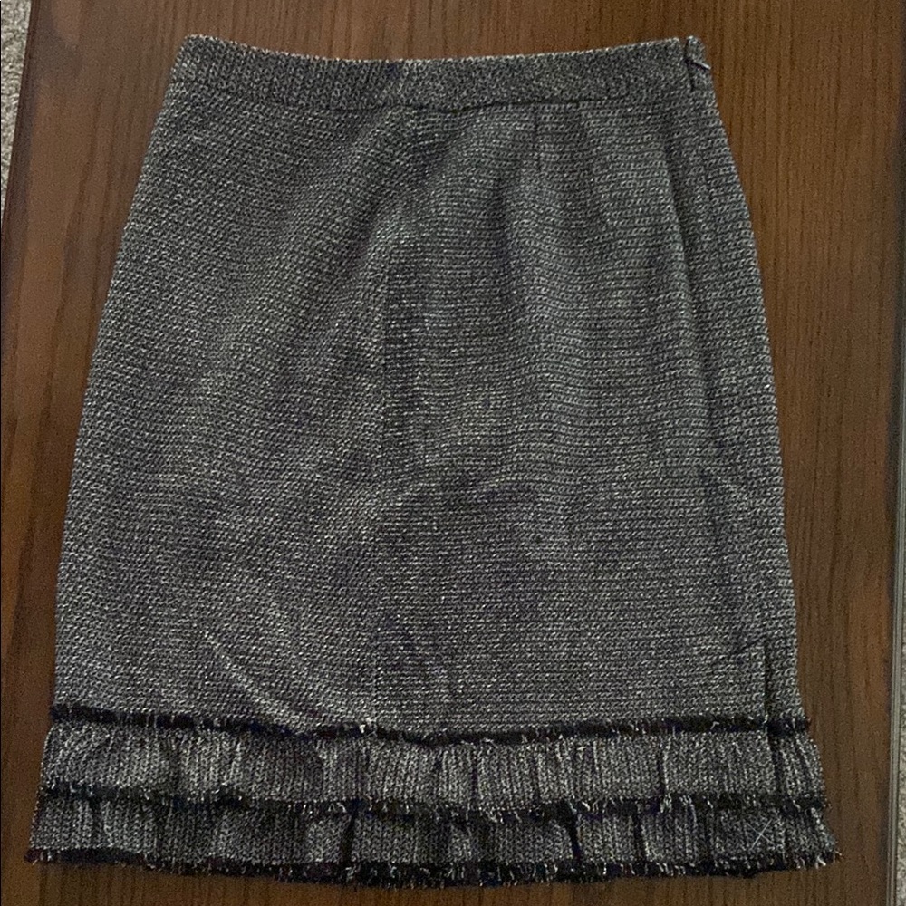 Talbots Gray Ruffled Pencil Skirt for Work
